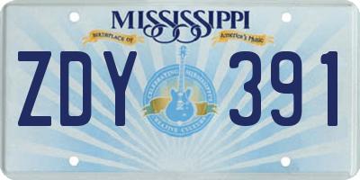 MS license plate ZDY391