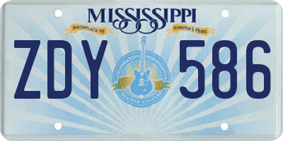 MS license plate ZDY586