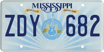MS license plate ZDY682