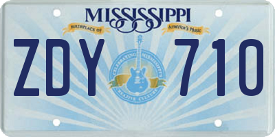 MS license plate ZDY710