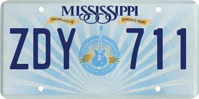 MS license plate ZDY711