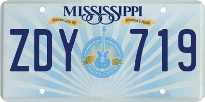 MS license plate ZDY719