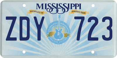MS license plate ZDY723