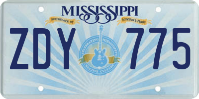 MS license plate ZDY775