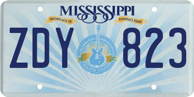 MS license plate ZDY823