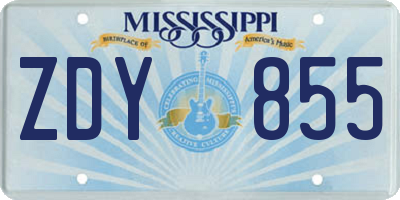 MS license plate ZDY855