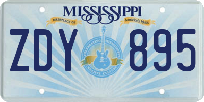 MS license plate ZDY895