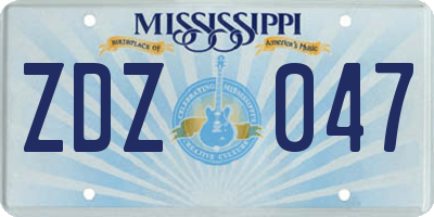 MS license plate ZDZ047