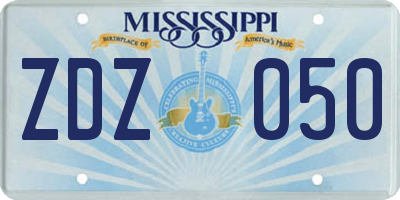 MS license plate ZDZ050