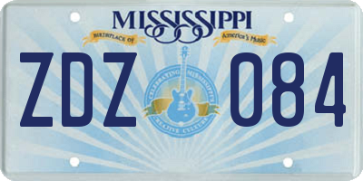 MS license plate ZDZ084