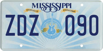 MS license plate ZDZ090