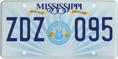 MS license plate ZDZ095