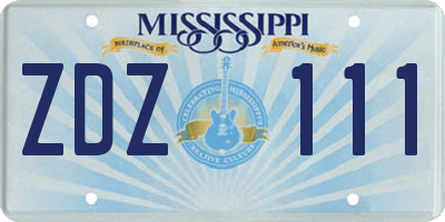 MS license plate ZDZ111