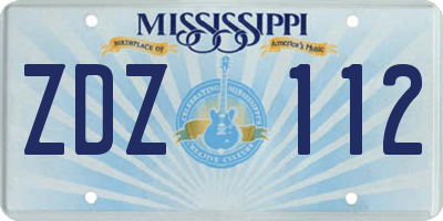 MS license plate ZDZ112