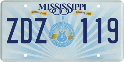 MS license plate ZDZ119