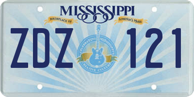 MS license plate ZDZ121