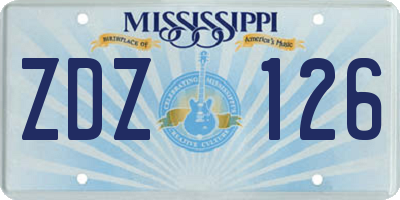 MS license plate ZDZ126