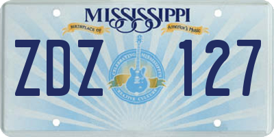 MS license plate ZDZ127
