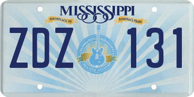 MS license plate ZDZ131