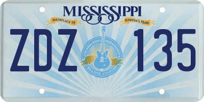MS license plate ZDZ135