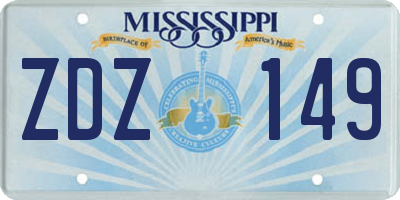 MS license plate ZDZ149