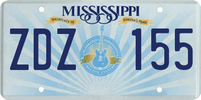 MS license plate ZDZ155