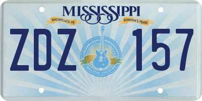 MS license plate ZDZ157
