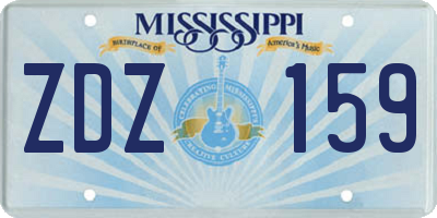 MS license plate ZDZ159