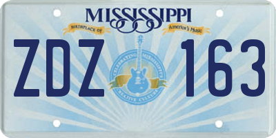 MS license plate ZDZ163