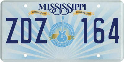 MS license plate ZDZ164