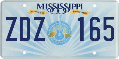 MS license plate ZDZ165