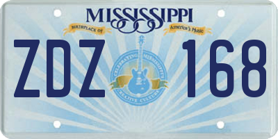 MS license plate ZDZ168