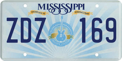 MS license plate ZDZ169