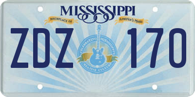 MS license plate ZDZ170
