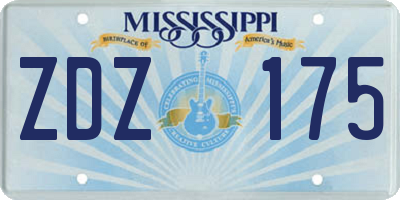 MS license plate ZDZ175