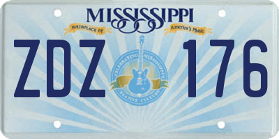 MS license plate ZDZ176