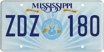 MS license plate ZDZ180