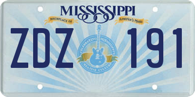 MS license plate ZDZ191