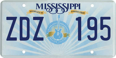 MS license plate ZDZ195
