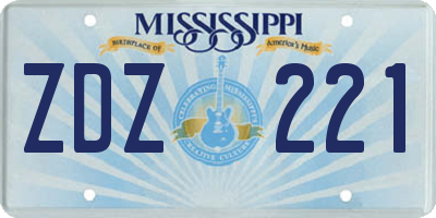 MS license plate ZDZ221