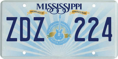 MS license plate ZDZ224