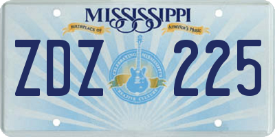 MS license plate ZDZ225