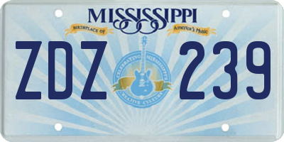 MS license plate ZDZ239