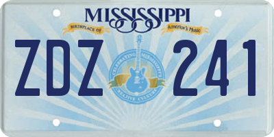 MS license plate ZDZ241