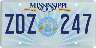 MS license plate ZDZ247
