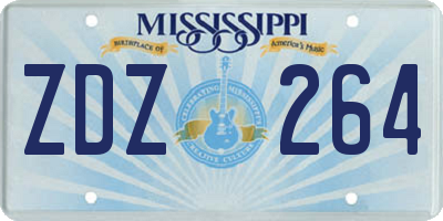 MS license plate ZDZ264