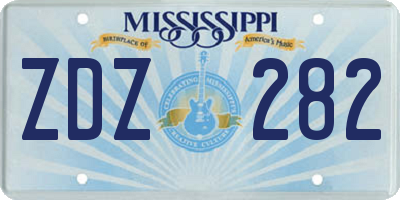 MS license plate ZDZ282
