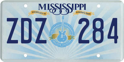 MS license plate ZDZ284