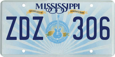 MS license plate ZDZ306