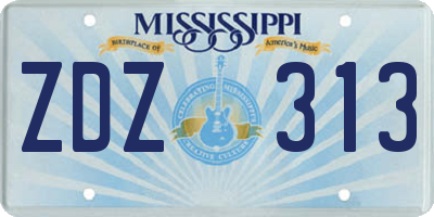 MS license plate ZDZ313